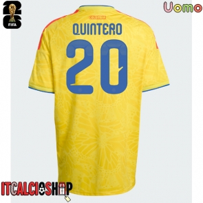 Colombia Juan Fernando Quintero #20 Prima Maglia Mondiali 2026 Manica Corta
